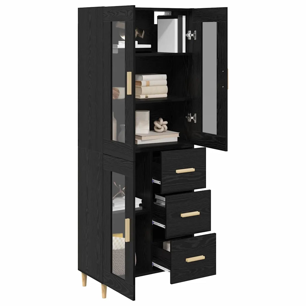 Credenza Rovere Nero 69,5 x 34 x 180 cm Legno multistrato 3416113
