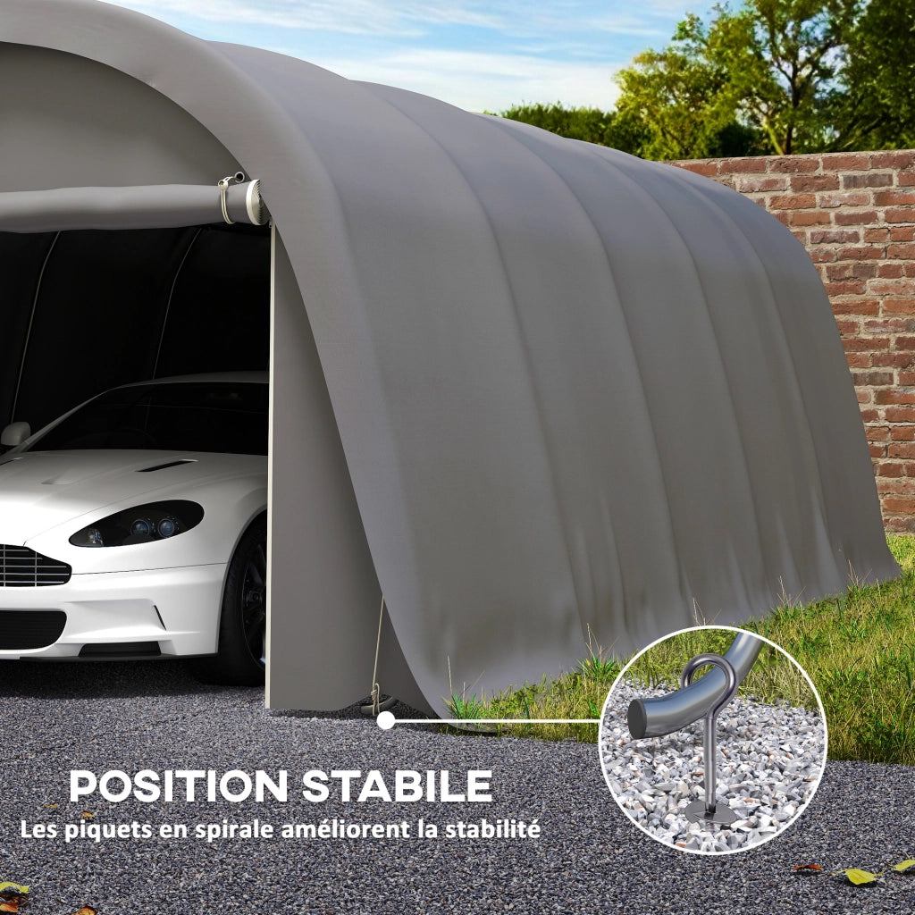 Tenda garage auto 3,6x7,2m ¨C Xylo ¨C grigio scuro con pareti laterali rimovibili