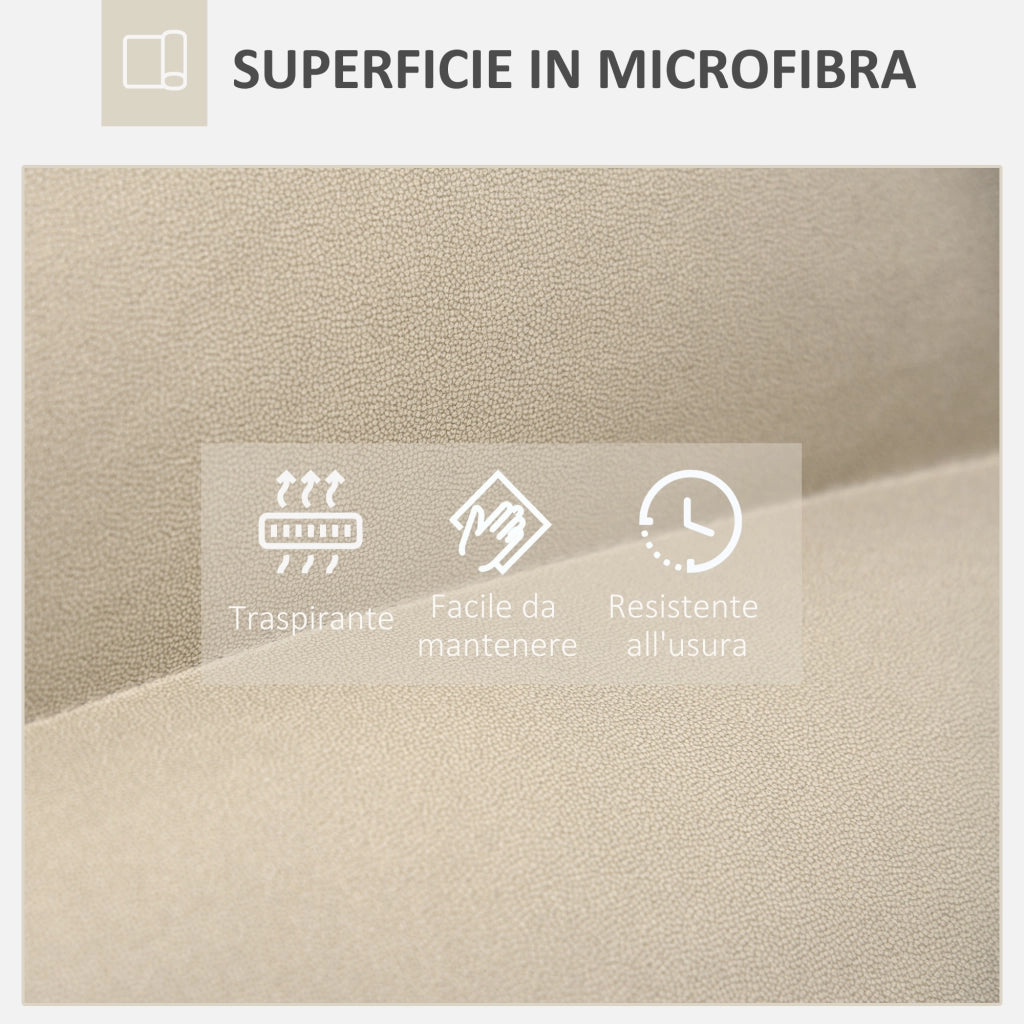 EasyComfort Poltrona in Tessuto Imbottita Girevole a 360° e Reclinabile a 3 Livelli 62x70x95cm, Beige