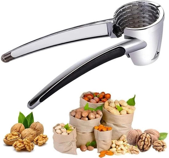 Notenkraker multifunzionale con impugnatura antiscivolo, adatta per notizie e frutti di mare, acciaio inox, 21 x 18 x 7 cm