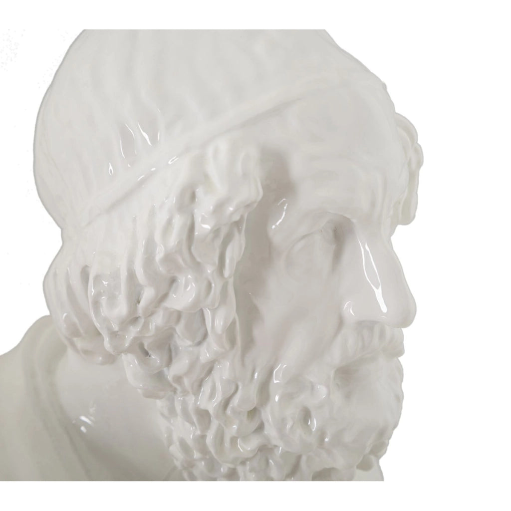 Scultura Grecia 5, Bianco, Poliresina, 12,9x12,5x25 cm
