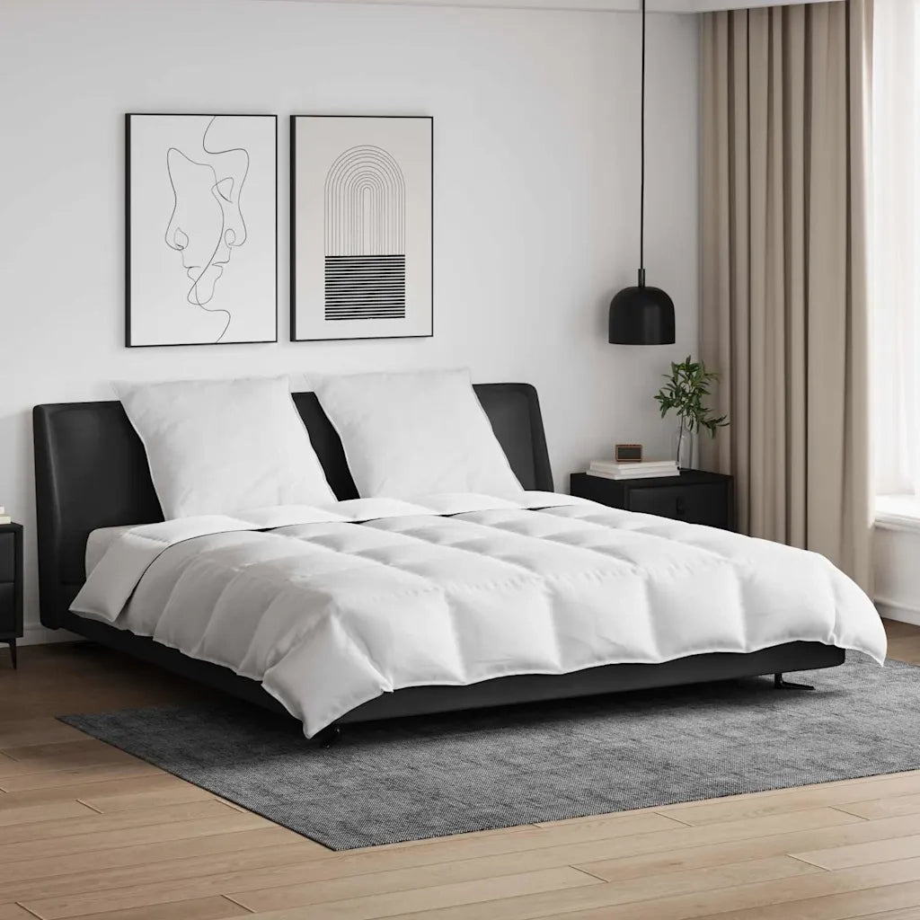 vidaXL Piumone con cuscino 3 pcs Bianco Piume