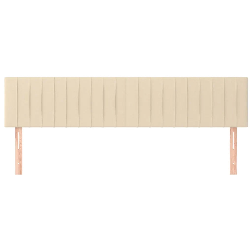 Testiera 2 pz-Set di 2 Testata del letto Crema 100x5x78/88 cm in Tessuto