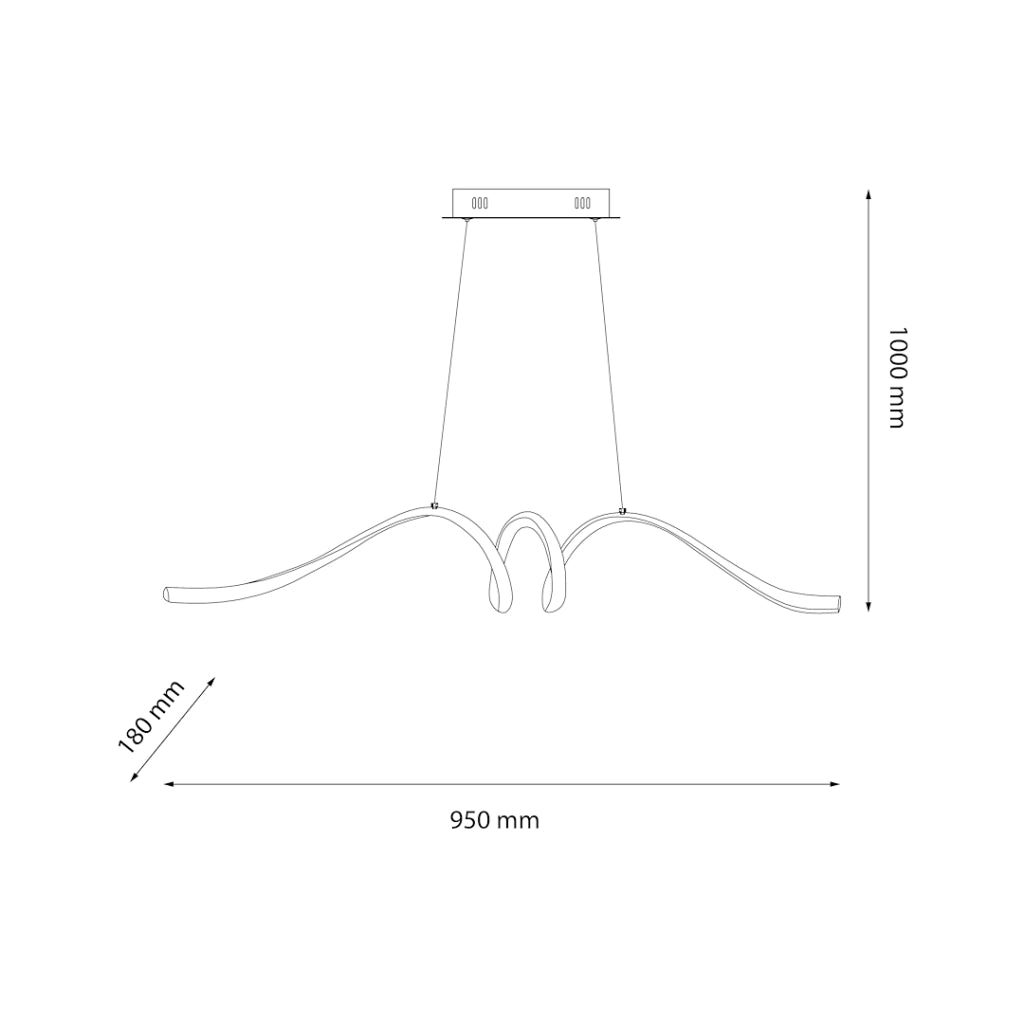 Lampada sospesa Milagro Loop nera LED 28W 4000K 95cm