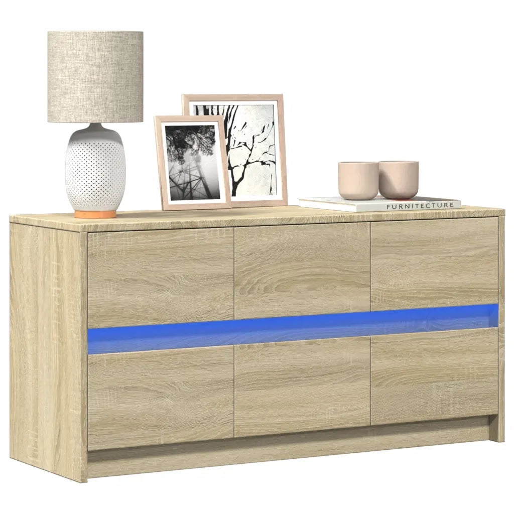 Mobile Porta TV con LED Rovere Sonoma 100x34x50cm in Truciolato