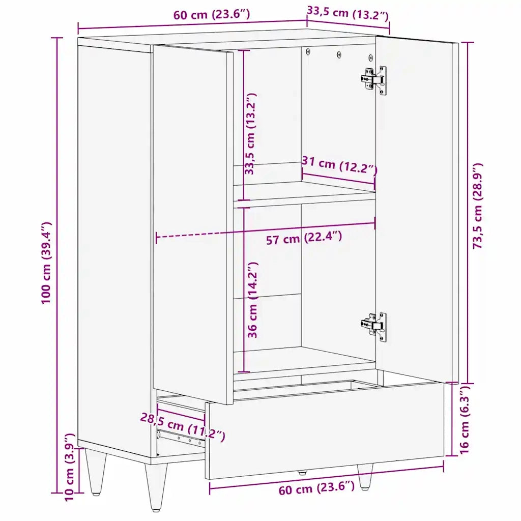 vidaXL Armadi e Supporti per Storage di Media con cassetto Marrone