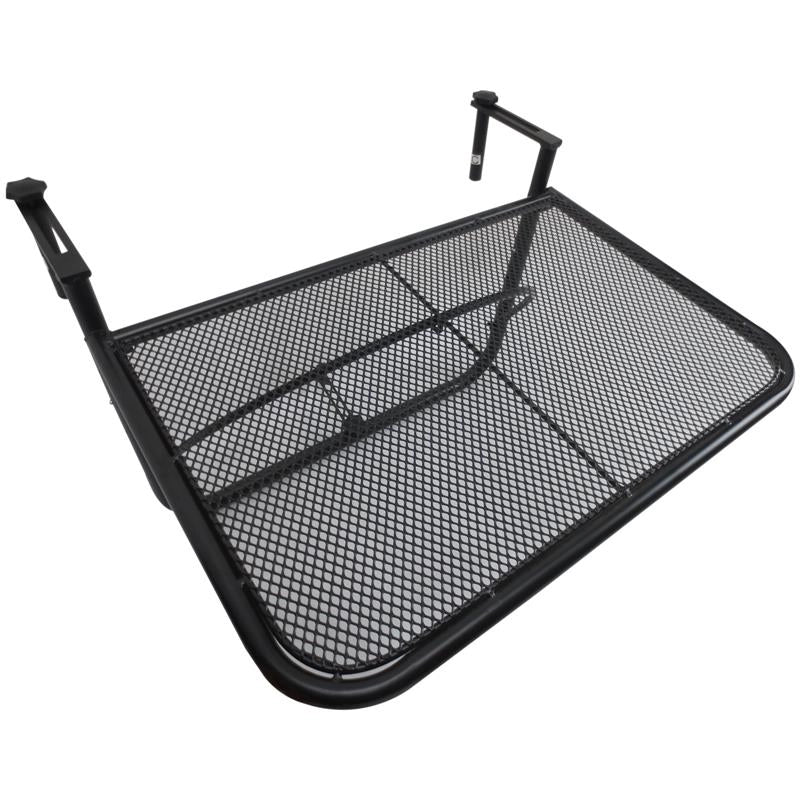 TAVOLINO DA BALCONE RINGHIERA APPESO RIPIANO REGOLABILE NERO 60 X 56.5 X 45 CM