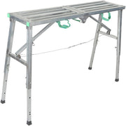 Piattaforma da lavoro pieghevole e regolabile in alluminio - Carico massimo 200 kg - Altezza 60-90 cm - Supporti antiscivolo - Scalamella