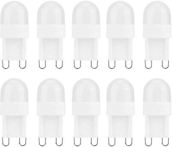 Lampada LED a basso consumo 10 pezzi 1,5W base G9 - Illuminazione interna - Lampada da soffitto - Alta qualità - Senza fiammella - Durata di vita 50.000 ore - Lampada alogena equivalente