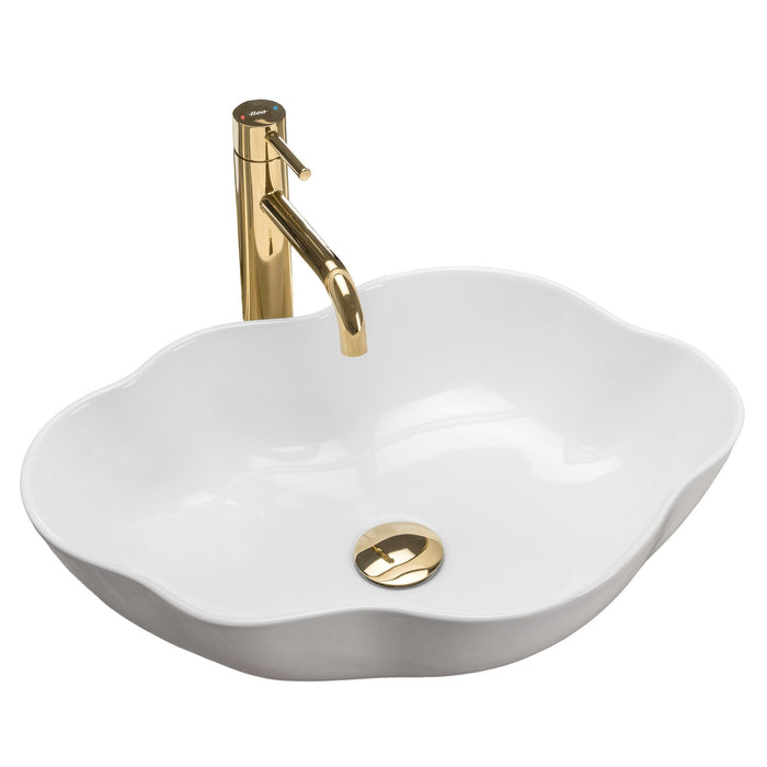 Lavabo Da Appoggio Rea Pearl White