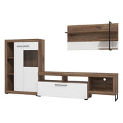 Mobile Soggiorno Dueville, Parete Attrezzata Modulabile, 263x40x162.5h cm Bianco