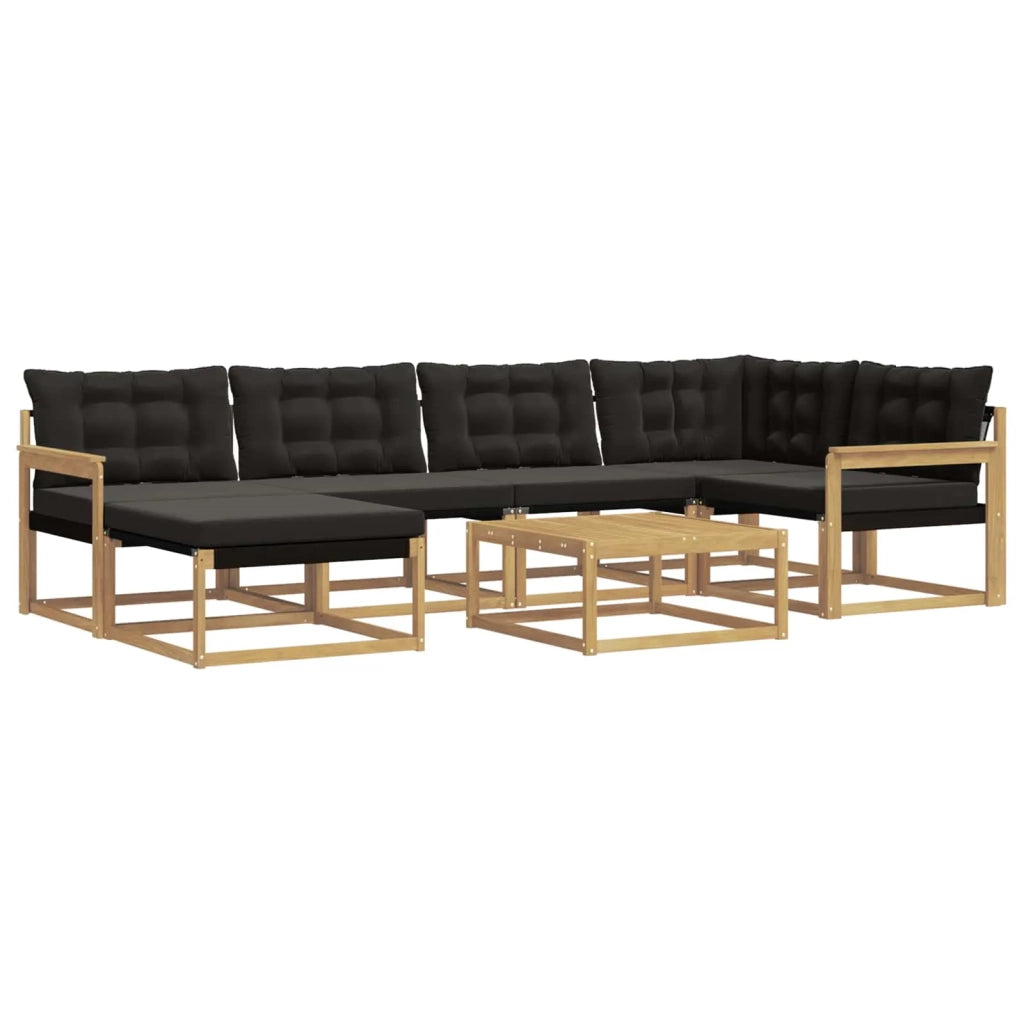 Set di divani da esterno 7 pcs Bianco e Nero 79 x 79 x 37 cm 3388870