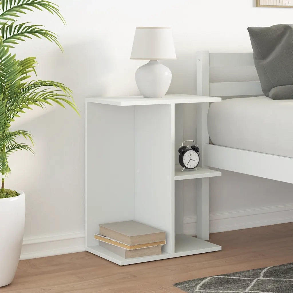 vidaXL Comodino Bianco 46,5x29x61 cm in Legno Multistrato