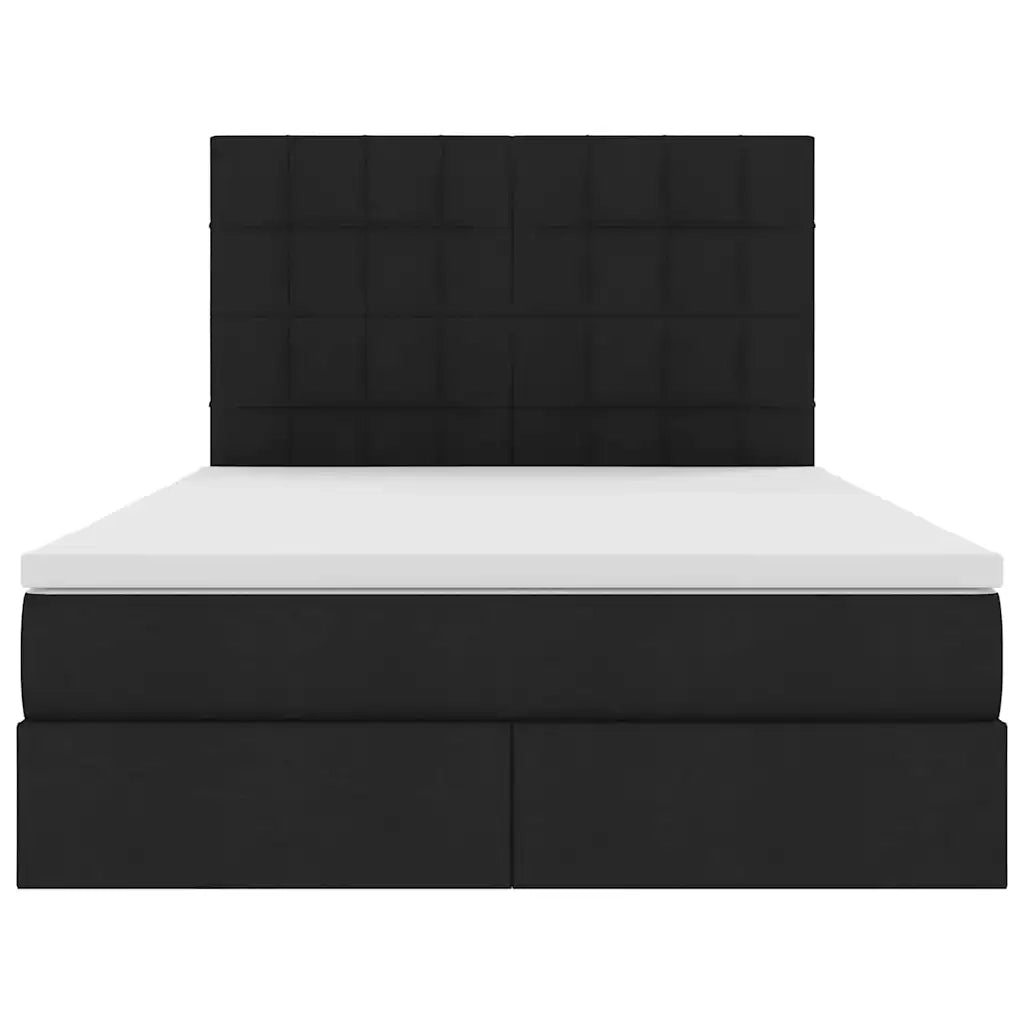 Letto con contenitore e materasso Nero 140 x 190 cm Poliestere