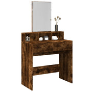 Toeletta con Specchio-Tavolo da Vanit¨¤ Rovere Fumo 80x41x144,5 cm