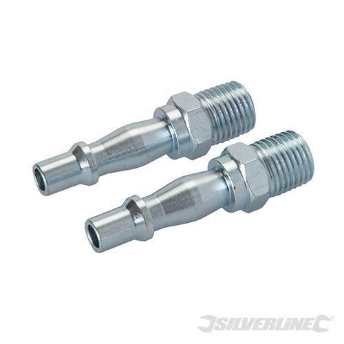 Accoppiatore filetto maschio a baionetta 2pezzi 1/4" BSP Silverline per compressori