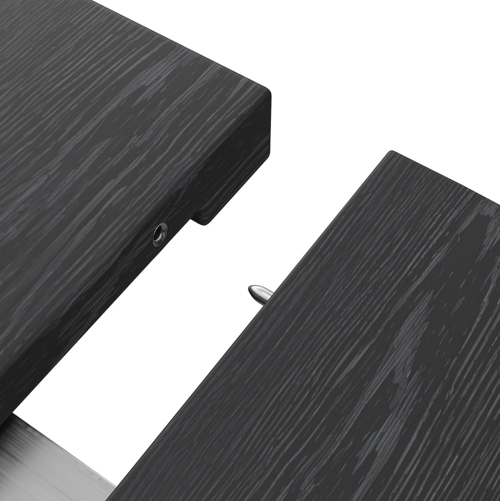 Tavolo da pranzo allungabile 110-150x110x76 cm con spazio contenitore in MDF nero