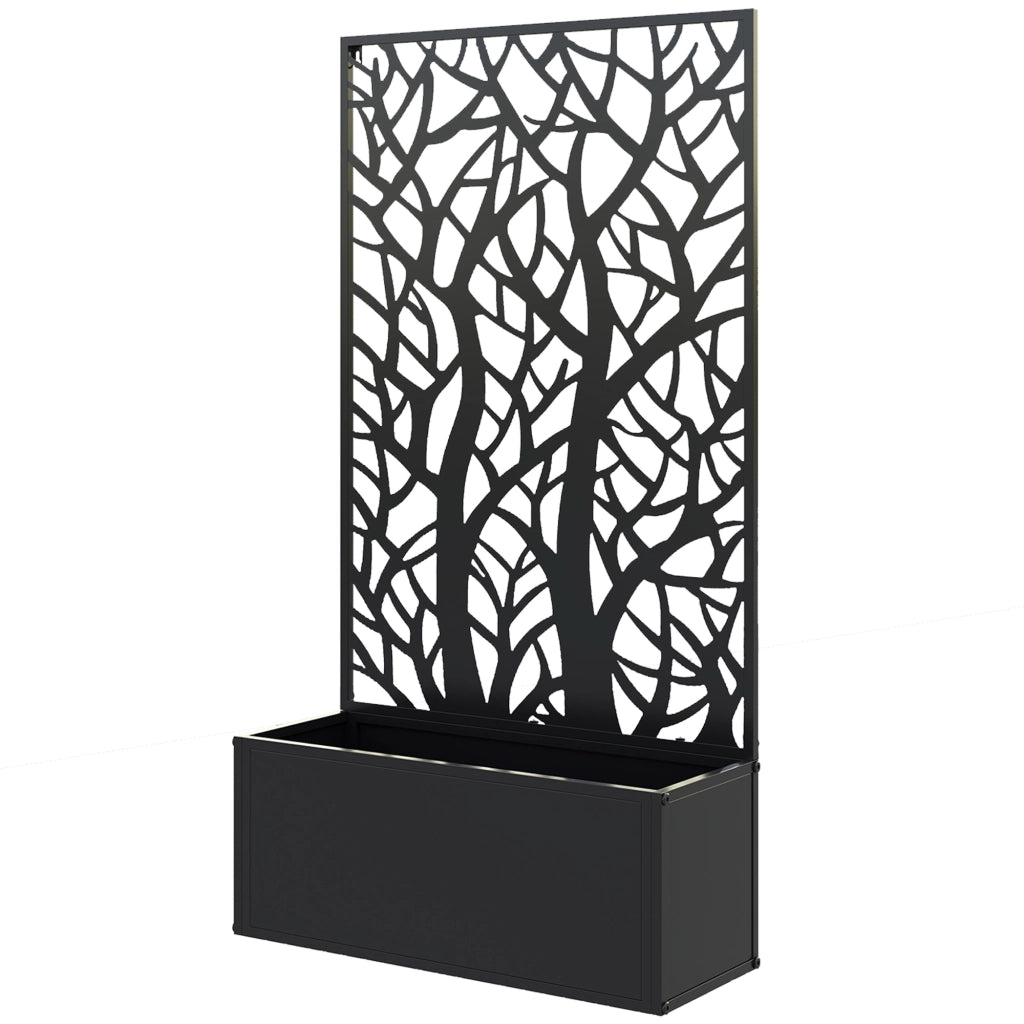 Fioriera con traliccio ¨C Xylo ¨C metallo nero 61x23x113 cm per piante rampicanti