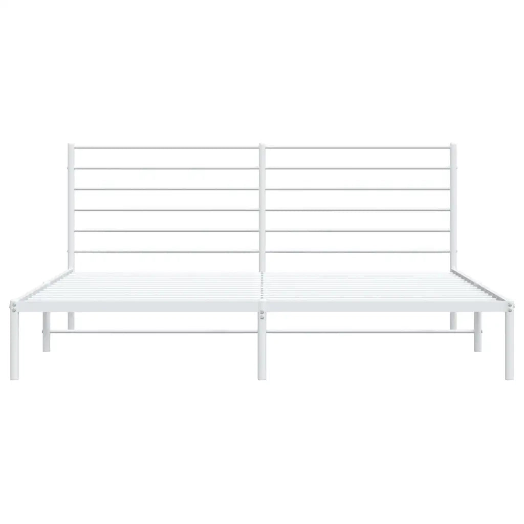 Giroletto con Testiera-Struttura letto con testiera Metallo Bianco 183x213 cm 455904