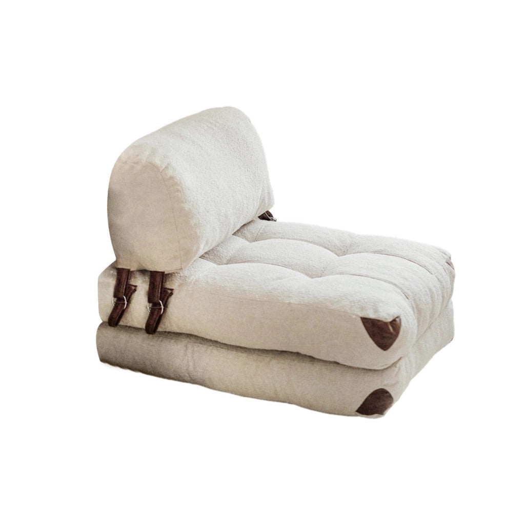 Poltrona-letto in tessuto "Fold" - 80 x 60 x 70 cm - Crema