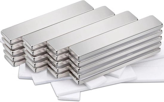 Pacco di 20 magneti forti 50x10x3mm Magnetici forti rettangolari, magneti adesivi forti magneti di terrella rara, magneti di neodimio Magnetici forti adesivi per frigorifero, cucina, ufficio