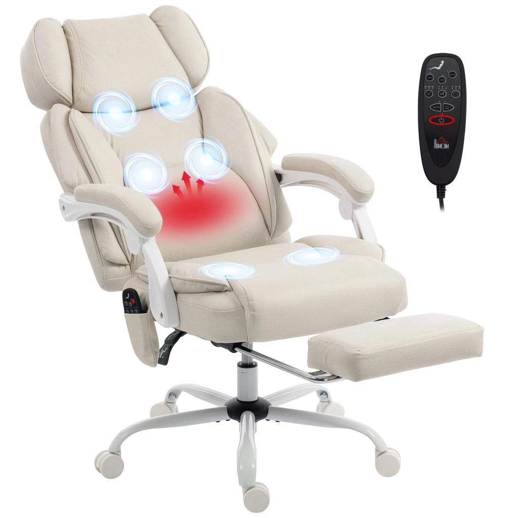 Sedia da Ufficio Reclinabile con Massaggio ¨C zephmum ¨C Grigio, Tessuto, Schienale Regolabile