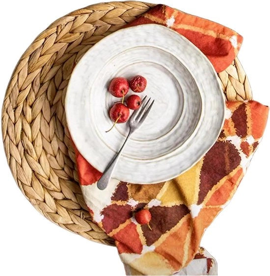 Piastre per tavola a forma rotonda - Set di 6 - Acquileggi mareggine - Resistente al calore e antiscivolo - Naturale (6 pezzi)