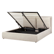 Letto matrimoniale beige chiaro con contenitore 160 x 200 cm camera da letto moderna