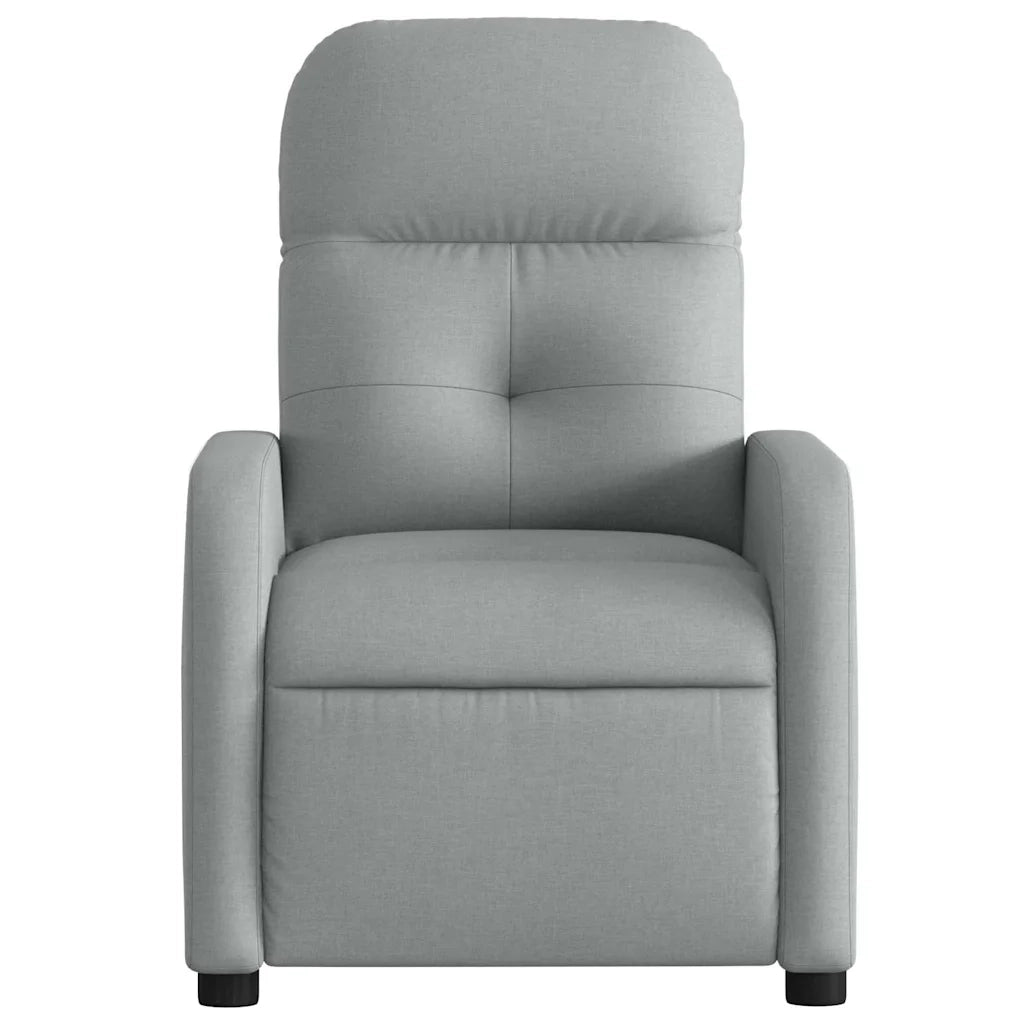 Poltrona | Sedia Relax Elettrica Reclinabile Grigio Chiaro in Tessuto