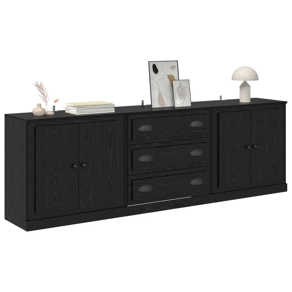 Sideboards con cassetto 3 pcs Rovere Nero 70 x 35,5 x 67,5 cm