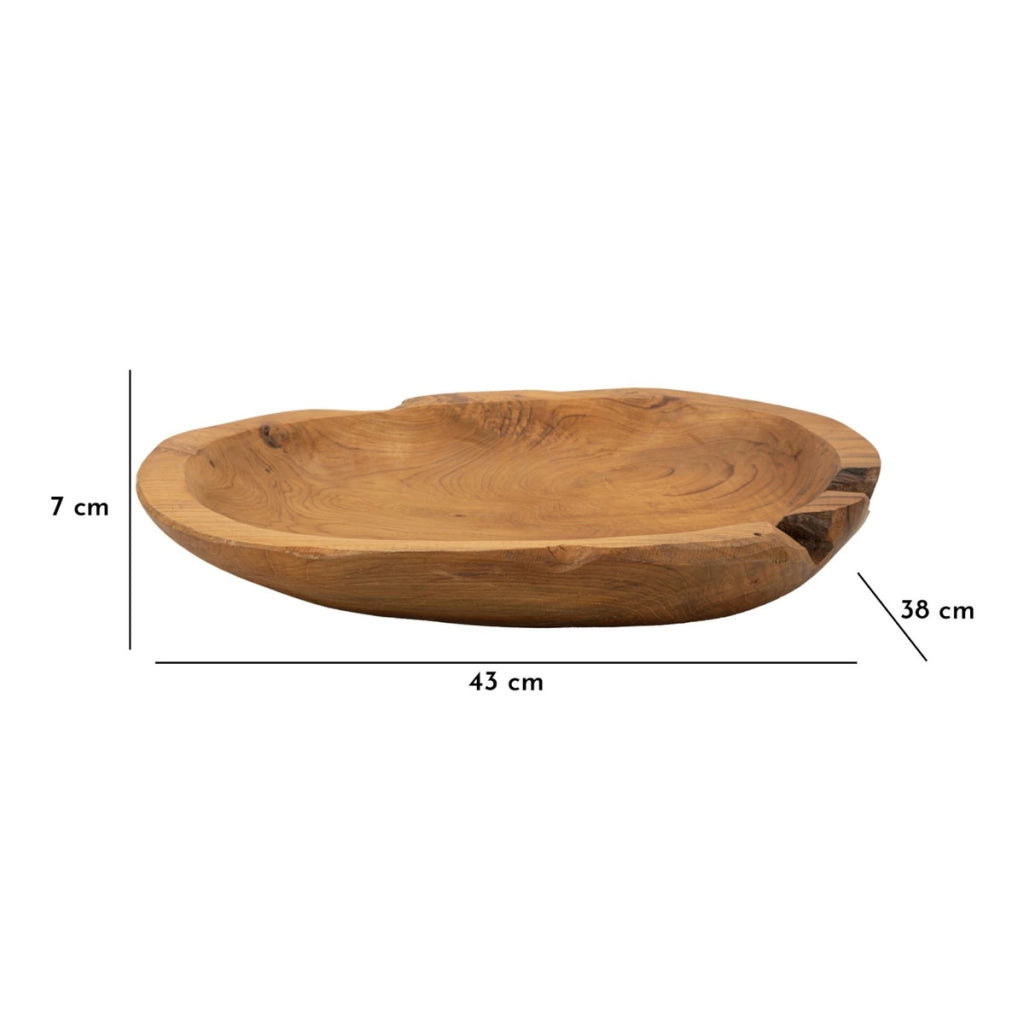 Vassoio Natura 18, Marrone, Legno, 43x38x7 cm