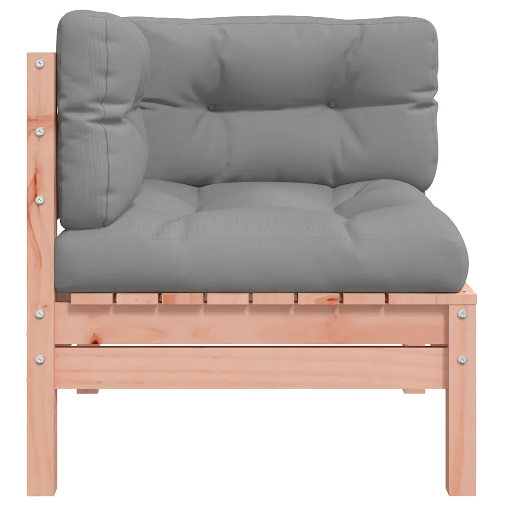 Divano Angolare da Giardino con Cuscini Legno Massello Douglas 838151