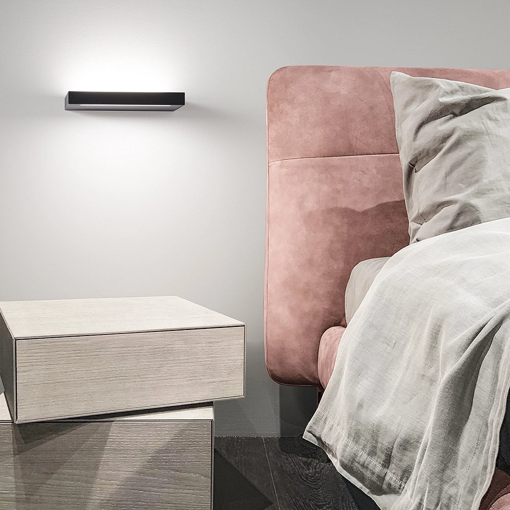 Applique Moderna Floor Alluminio Nero Acrilico Led 18W 3000K