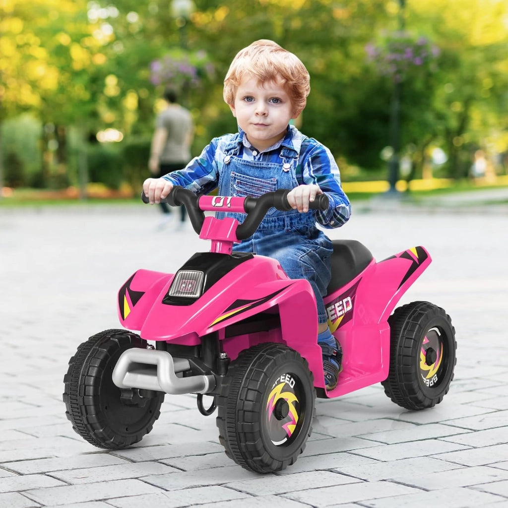Auto elettrica per bambini, Quad elettrico per bambini ATV 6V, camminata anteriore/posteriore, sedile ergonomico, ruote antiscivolo, caricatore incluso, carico 30 kg, per ragazzi e ragazze 3