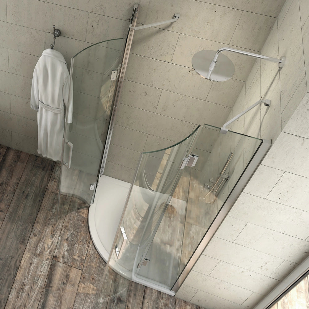 Box doccia semicircolare angolare ginestra 88-90x88-90xh 195 cristallo 8 mm