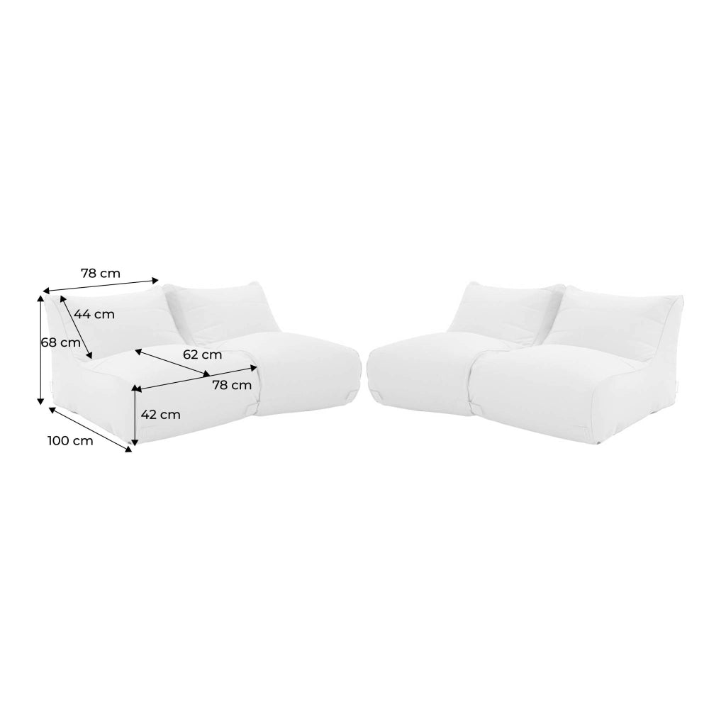 Set 4 puff da esterno in olefina, beige