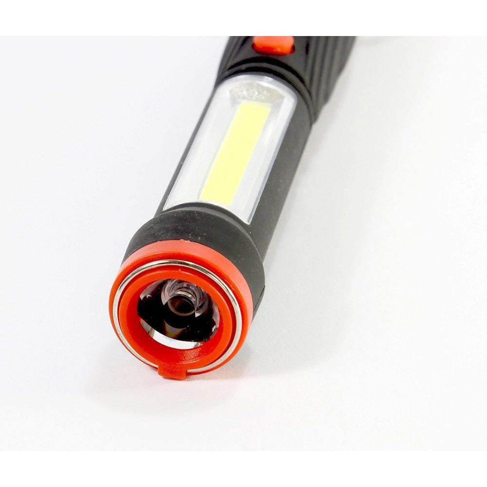 Trade Shop - Torcia Lampada Calamita Strip Led 1 Led Cob Light Luce Bianca Calamita -