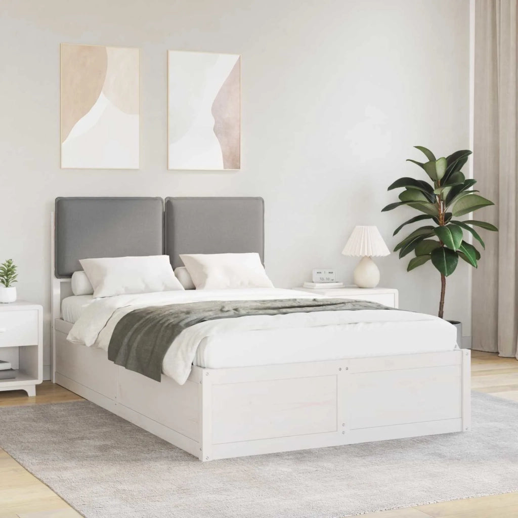 Letto con Testiera Rivestita Grigio chiaro 120 x 190 cm 3405526