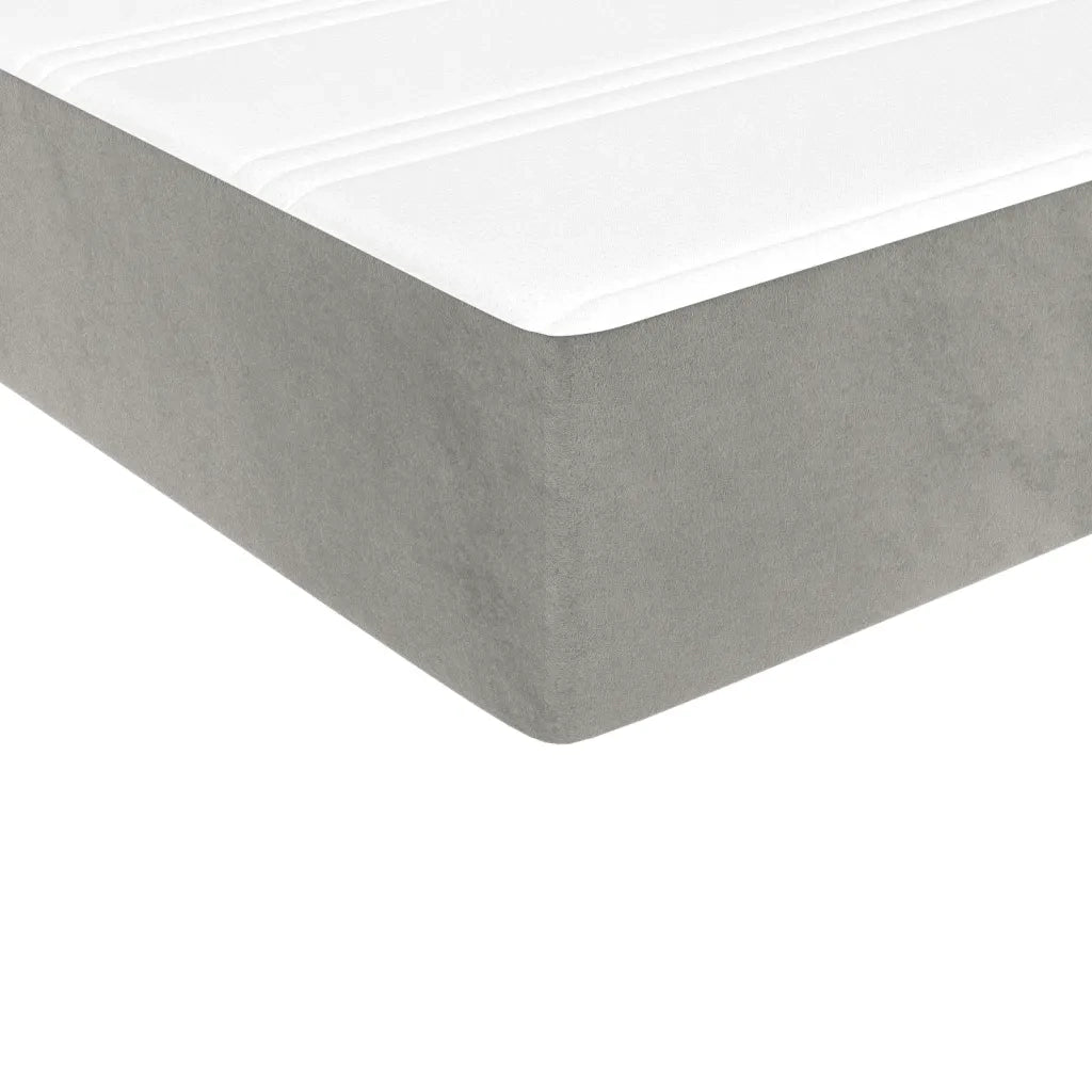 Materasso a Molle-Materasso per letto Grigio Chiaro 100x200x20 cm in Velluto