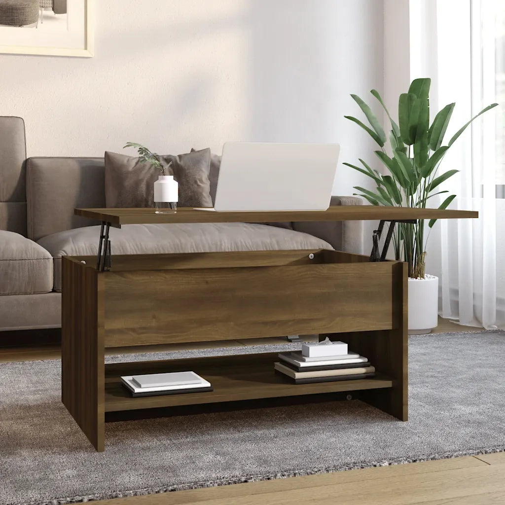 Tavolino Salotto Rovere Marrone 80x50x40 cm Legno Multistrato 819298