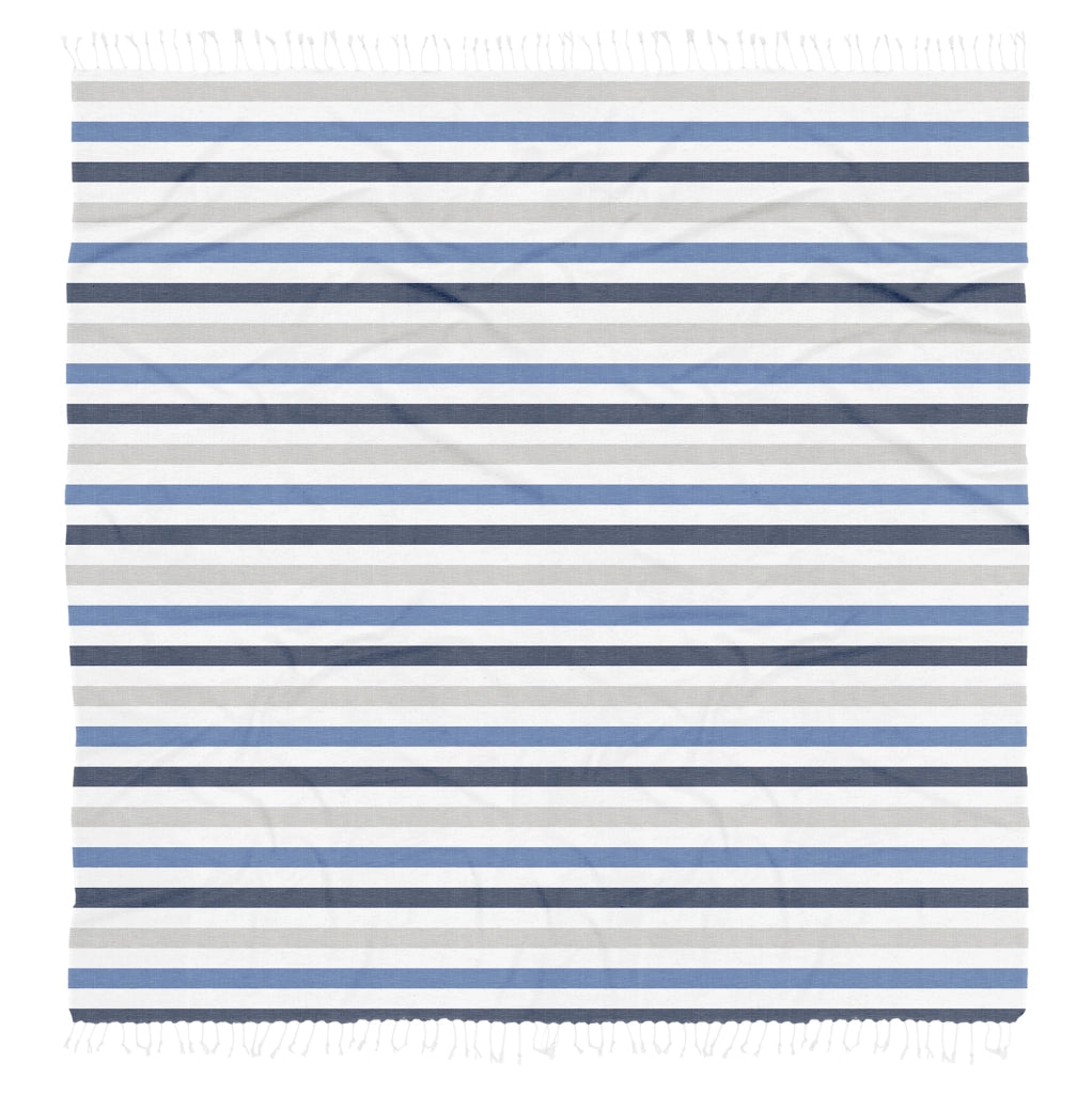Telo Mare XXL Asciugamano Misura Grande 210x240 Cm Stuoia Coperta Spiaggia Assorbente Telo Arredo Multiuso Leggero Con Frange Sabbia Lettino Vacanze Piscina Blu