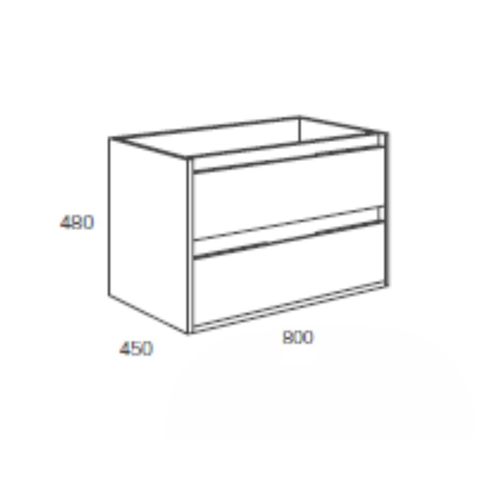 Mobile bagno sospeso Bolton colore cemento 80x45x48H 2 cassetti: design moderno e funzionalità