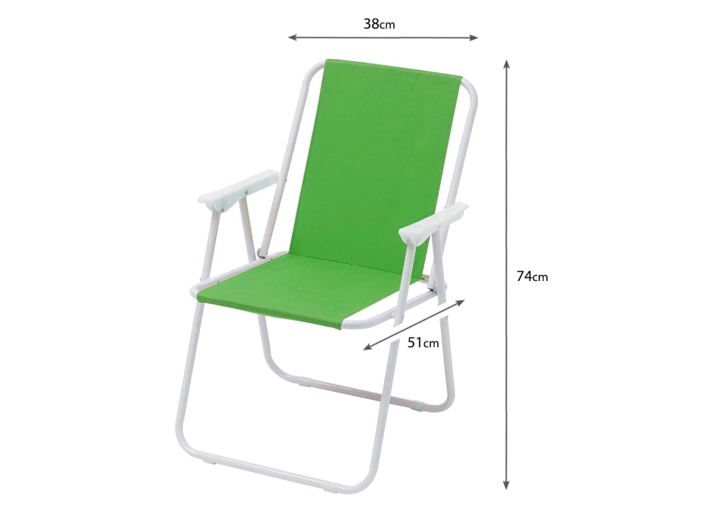Sedia Camping Spiaggia Pieghevole Con Schienale Da Giardino Modello Miramare - Miramare - Verde
