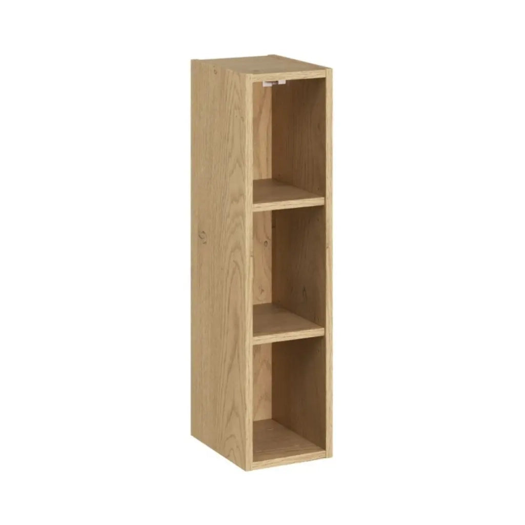 Mobile contenitore OSTER 50cm – mobile sospeso bianco opaco 1 anta e 3 nicchie visibili effetto rovere chiaro