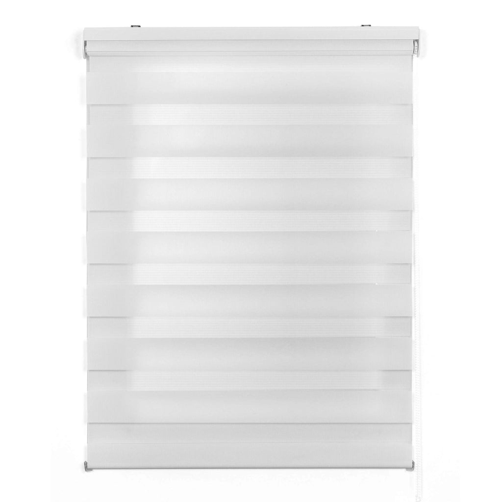 Tenda a Rullo giorno / notte Avvolgibile Con Doppio telo Bianco 100x250 cm