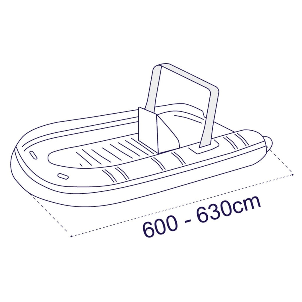 Copribarca Covy Rib cm 600/630 600D Completo di apertura per un eventuale Roll bar