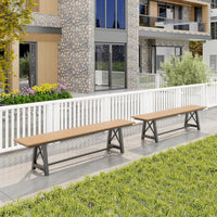 Panchina da Esterno in HDPE, Panca da Giardino Resistente alle Intemperie con Struttura Metallica, Panchina da Giardino, Cortile, Patio e Parco, Capacit¨¤ di 500 KG