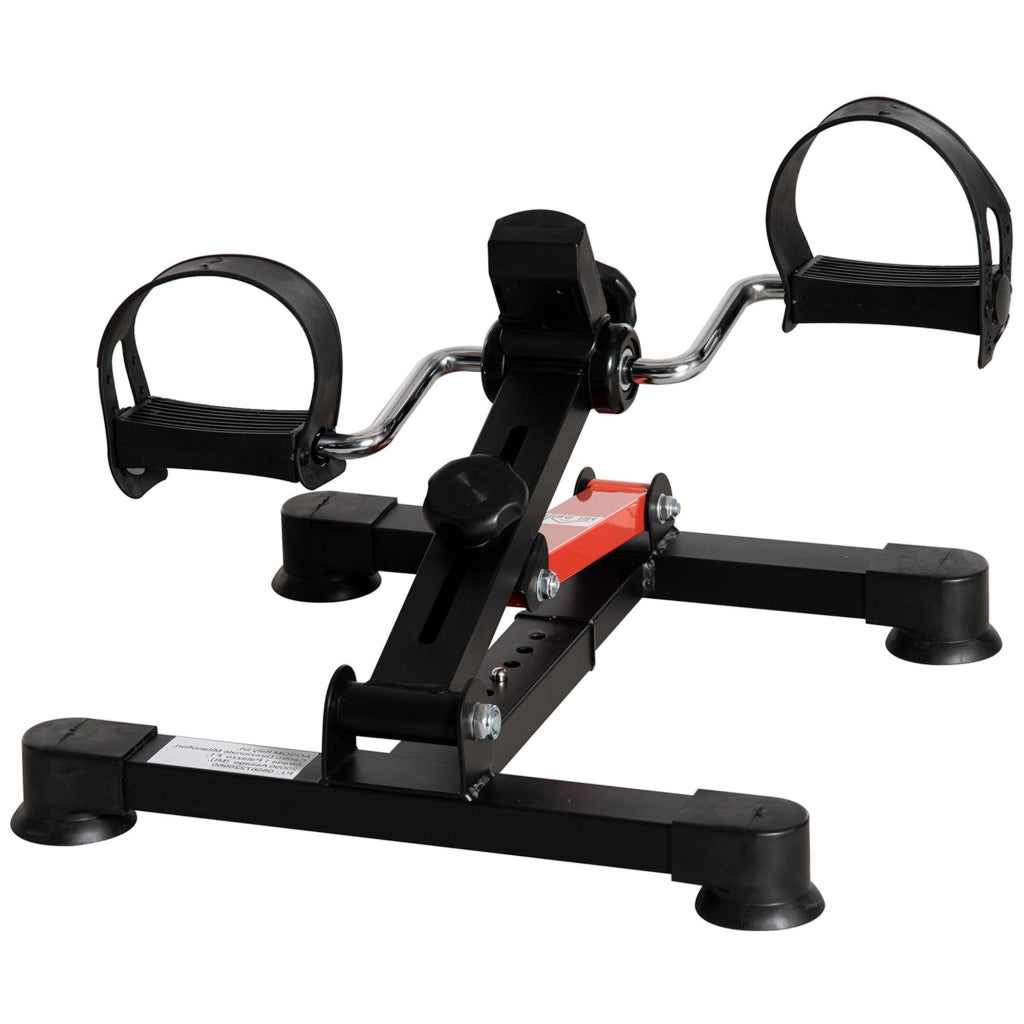Mini Cyclette per Riabilitazione con Altezza e Resistenza Regolabile e Display LCD, in Acciaio e ABS, Nera e Rossa