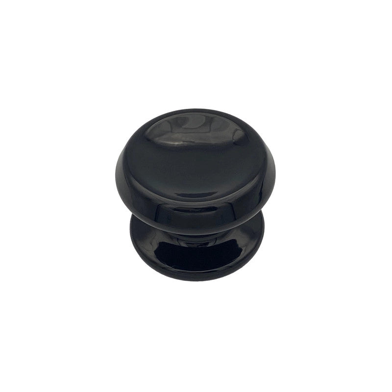 Pomolo fisso per porta SAGUATTI 866/80QB in alluminio nero lucido