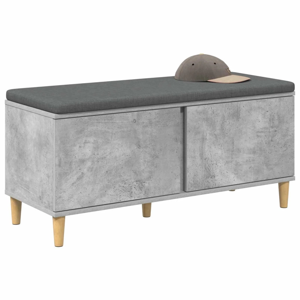 Panca per ingresso con cuscino-Sgabello-Panca da Corridoio Grigio cemento 60 x 38 x 46 cm 268861